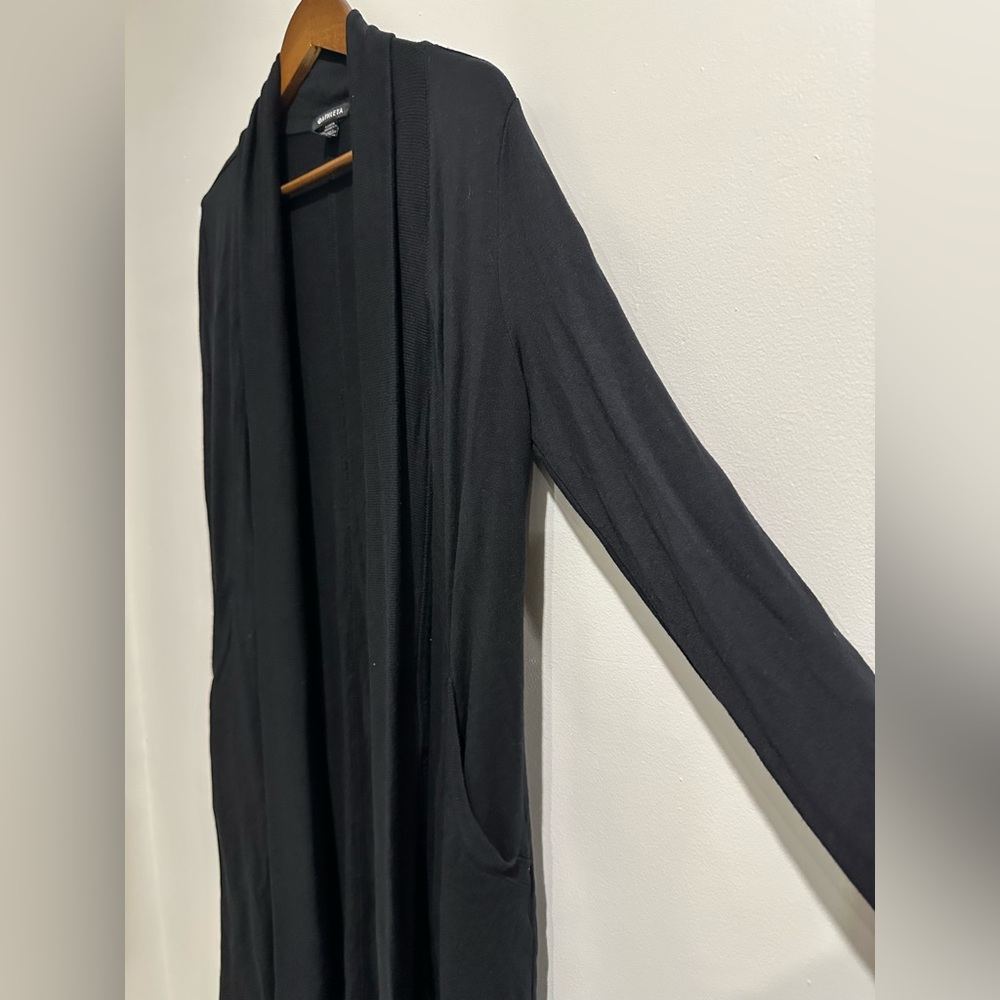 ATHLETA Black Pranayama Long Wrap Open Front Cardigan Athleisure Size XS - Picture 5 of 7